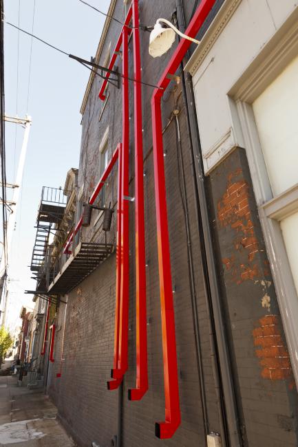 Digital image IRC.2012.04178 showing Dee Briggs's installation, Art You Can Get into...If You Have $12, at the Mattress Factory, 2012.