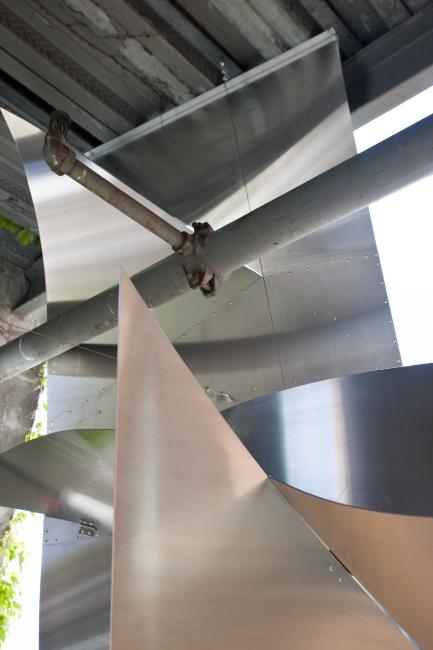 Digital image IRC.2012.04139 showing Dee Briggs's installation, Parasitic Reflectivity in a 90º Two-Step, at the Mattress Factory, 2010.