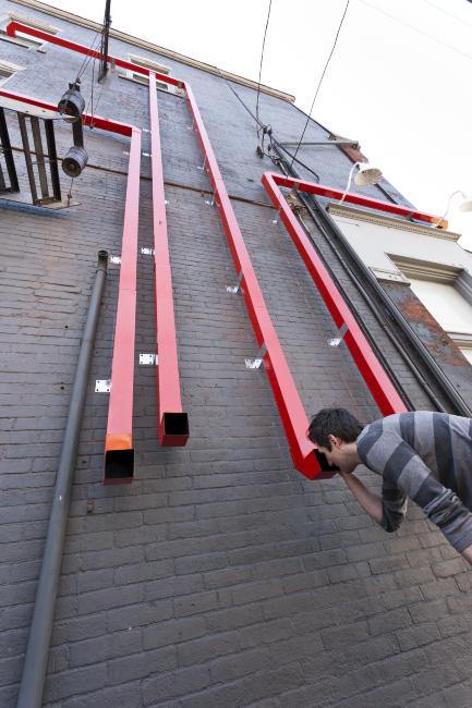 Digital image IRC.2012.04169 showing Dee Briggs's installation, Art You Can Get into...If You Have $12, at the Mattress Factory, 2012.