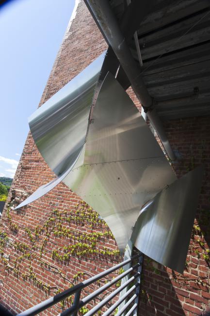 Digital image IRC.2012.04143 showing Dee Briggs's installation, Parasitic Reflectivity in a 90º Two-Step, at the Mattress Factory, 2010.