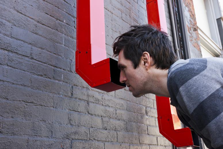 Digital image IRC.2012.04167 showing Dee Briggs's installation, Art You Can Get into...If You Have $12, at the Mattress Factory, 2012.