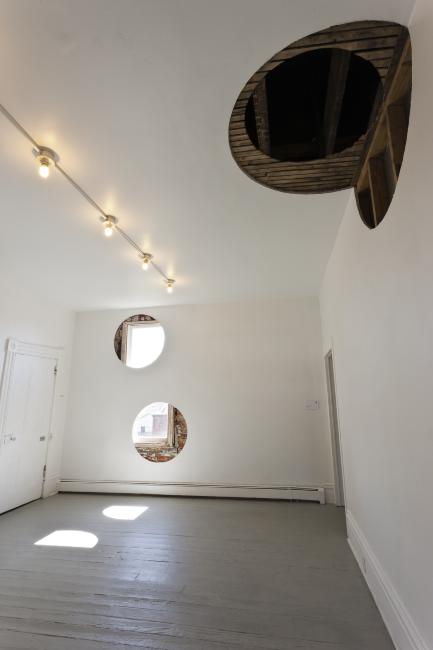 Digital Image IRC.2012.04033 showing Nina Marie Barbuto's installation, Glory Holes, at the Mattress Factory, 2012.