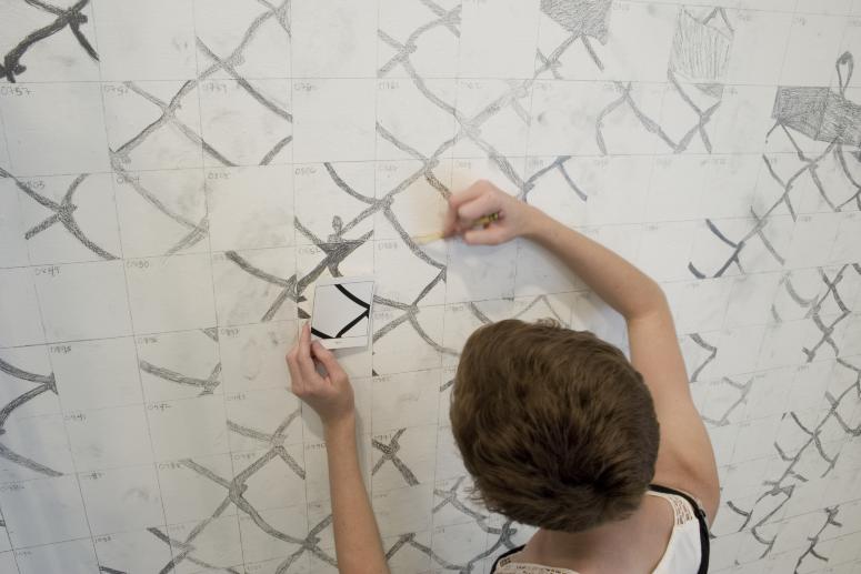 Digital image IRC.2012.04043 showing Kim Beck's changing installation, Quartered and Drawn, at the Mattress Factory, 2008.