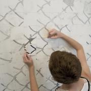 Digital image IRC.2012.04043 showing Kim Beck's changing installation, Quartered and Drawn, at the Mattress Factory, 2008.