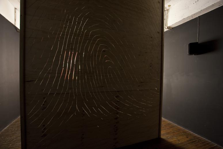 Digital image IRC.2012.04091 showing Danny Bracken's installation, What You Can See from the Light, at the Mattress Factory, 2010.