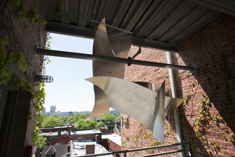 Digital image IRC.2012.04135 showing Dee Briggs's installation, Parasitic Reflectivity in a 90º Two-Step, at the Mattress Factory, 2010.