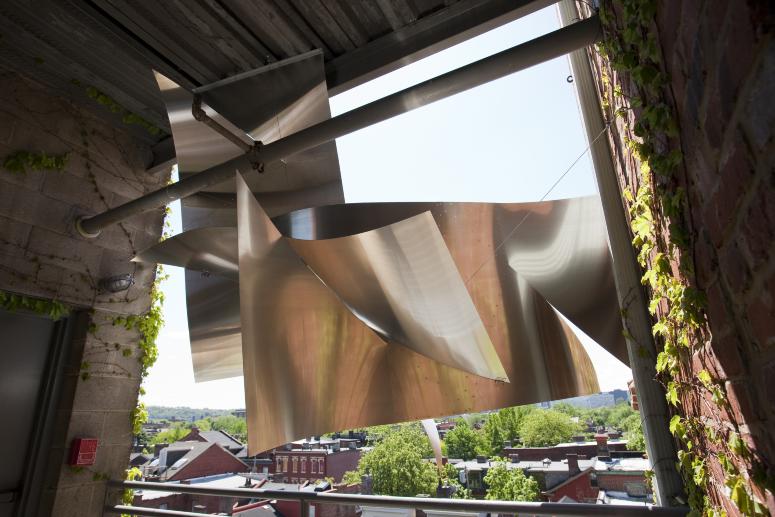 Digital image IRC.2012.04133 showing Dee Briggs's installation, Parasitic Reflectivity in a 90º Two-Step, at the Mattress Factory, 2010.