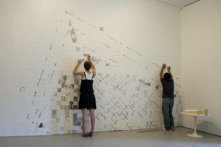 Digital image IRC.2012.04047 showing Kim Beck's changing installation, Quartered and Drawn, at the Mattress Factory, 2008.