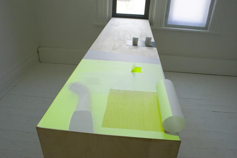 Digital image IRC.2012.03916 showing Natascha Ampunant's installation, Same Place in October (Leaning), at the Mattress Factory, 2006.