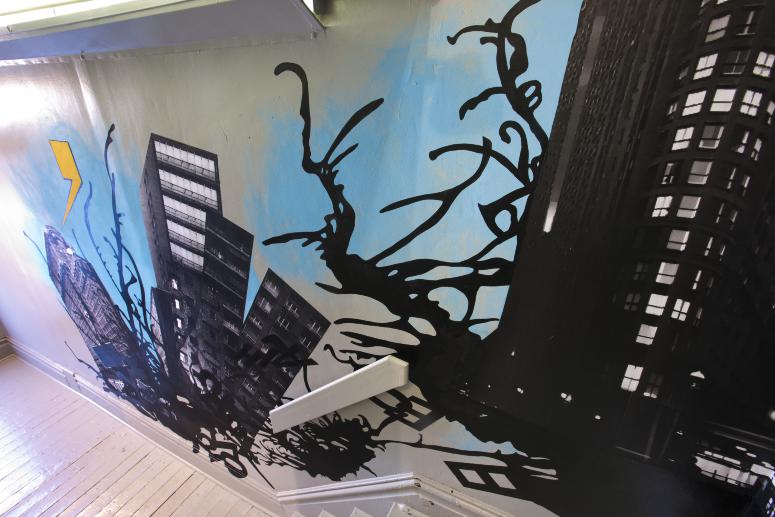 Digital image IRC.2012.03859 showing Stephanie Armbruster's installation, Word Salad, at the Mattress Factory, 2009.