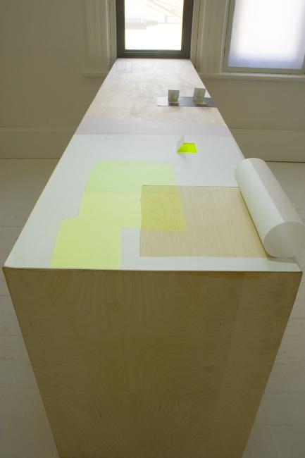 Digital image IRC.2012.03912 showing Natascha Ampunant's installation, Same Place in October (Leaning), at the Mattress Factory, 2006.