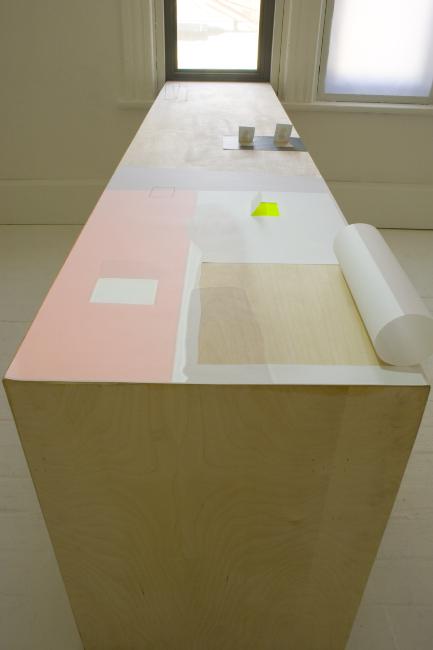 Digital image IRC.2012.03897 showing Natascha Ampunant's installation, Same Place in October (Leaning), at the Mattress Factory, 2006.