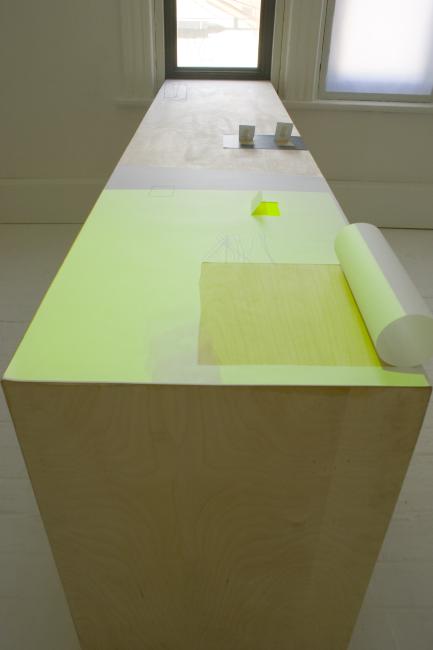 Digital image IRC.2012.03914 showing Natascha Ampunant's installation, Same Place in October (Leaning), at the Mattress Factory, 2006.