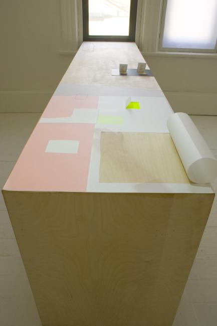 Digital image IRC.2012.03909 showing Natascha Ampunant's installation, Same Place in October (Leaning), at the Mattress Factory, 2006.