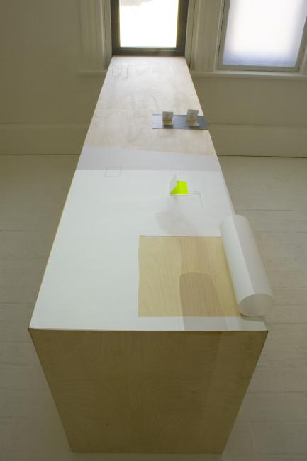 Digital image IRC.2012.03886 showing Natascha Ampunant's installation, Same Place in October (Leaning), at the Mattress Factory, 2006.