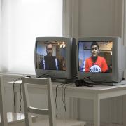 Digital image IRC.2012.06830 showing Rhona Byrne's video installation, ACE, at the Mattress Factory, 2010.