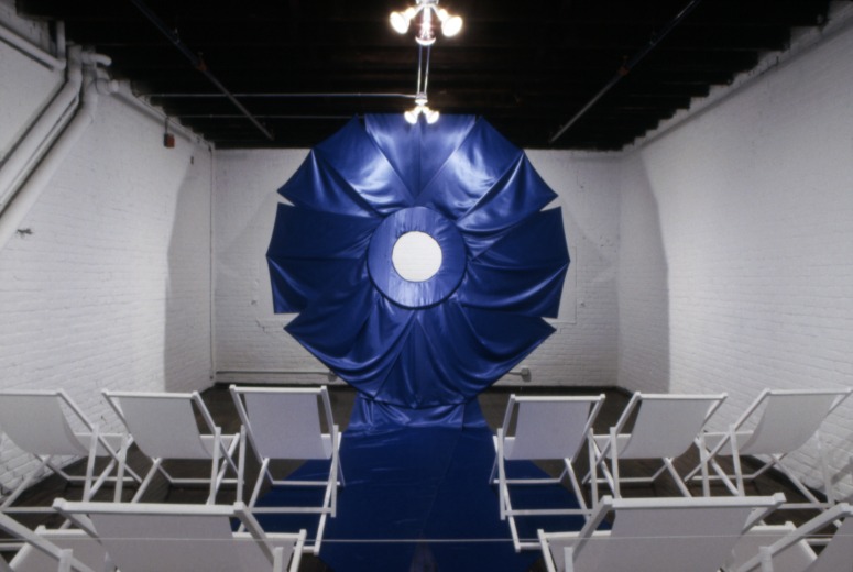 slide IRC.2012.01668 (old number: KIR.J-F006) showing John Kirchner's installation, Faith and Aphasia, at the Mattress Factory, 1992.