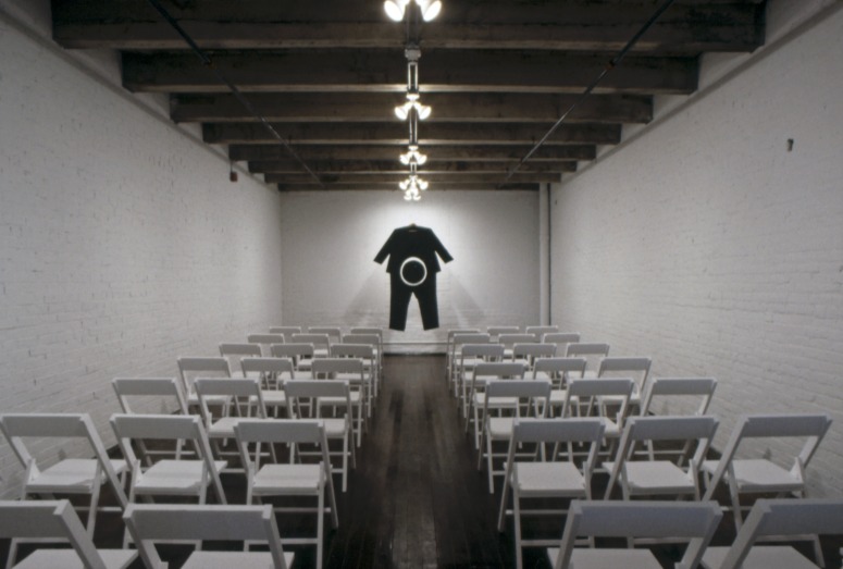 slide IRC.2012.01664 (old number: KIR.J-F002) showing John Kirchner's installation, Faith and Aphasia, at the Mattress Factory, 1992.