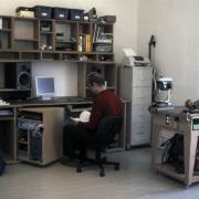 exhibitions slides IRC.2012.00527 (old number BOY.J_S-001) showing Jeremy Boyle's The Studio Project installation for Factory Installed sponsored by Creative Heights at the Mattress Factory, 2003.