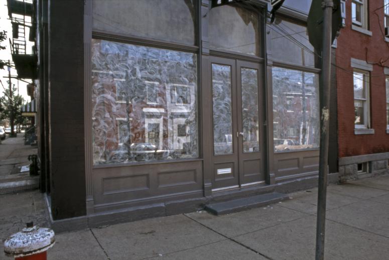 slide IRC.2012.00533 (old number: BRA.D-P001) showing Dove Bradshaw's installation, Plain Air, at the Mattress Factory, 1990.