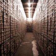 slide IRC.2012.00511 (old number: BOL.C-A001) showing Christian Boltanski's installation, Archives of the Carnegie International, 1896-1991, at the Mattress Factory, 1991.