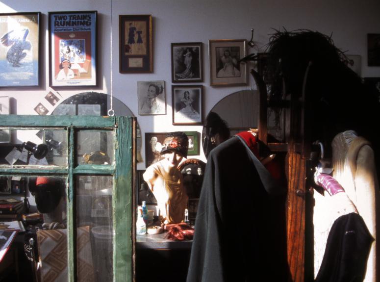 slide IRC.2012.00480 (old number: BER.D-S009) showing Dennis Bergevin's installation, Studio Portrait of the Artist, at the Mattress Factory, 2001.