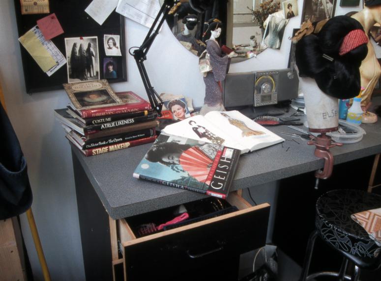 slide IRC.2012.00484 (old number: BER.D-S013) showing Dennis Bergevin's installation, Studio Portrait of the Artist, at the Mattress Factory, 2001.