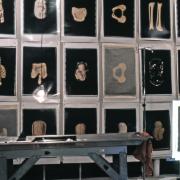 slide IRC.2012.00424 (old number: BEC.R-E001) showing Robert Beckman's installation, Examination, at the Mattress Factory, 1994.