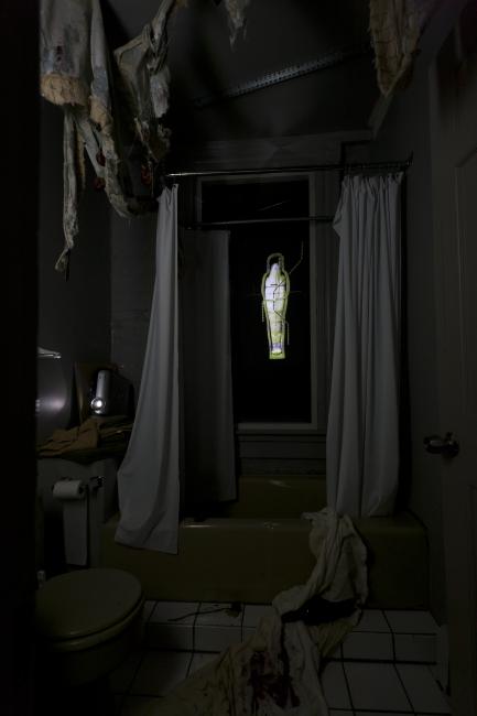 Digital image IRC.2012.06754 showing Mark Bellaire's installation, Vainglorious Stammering, at the Mattress Factory, 2011.