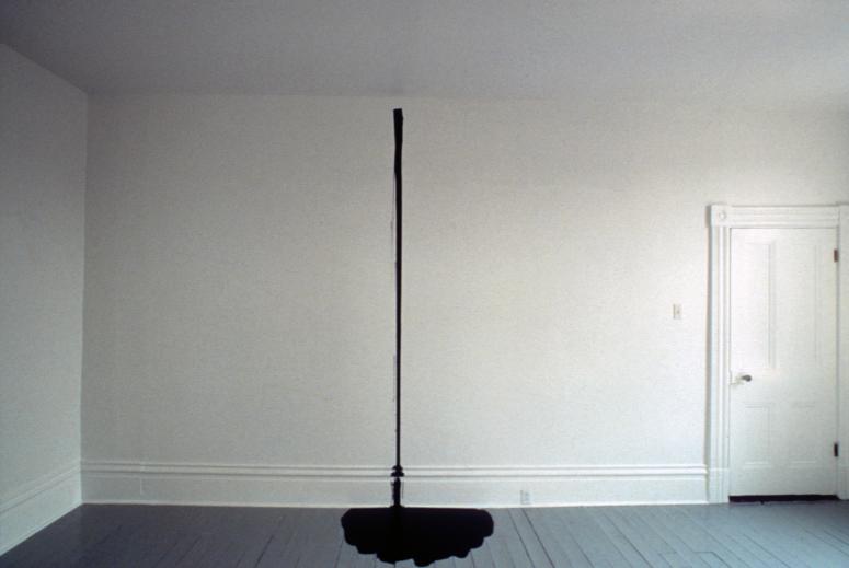 slide IRC.2012.00100 (old number: ANA.W-OP003) showing William Anastasi's One Gallon High Gloss Industrial Enamel, Poured on an Incision installation at the Mattress Factory, 1989.