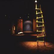 slide IRC.2012.00075 (old number: ALU.X-N004) showing Astrid Tielemans and Aart Elshout's Alumet: Notes between Heaven and Earth installation at the Mattress Factory, 1995.