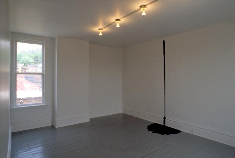 slide IRC.2012.00098 (old number: ANA.W-OP001) showing William Anastasi's One Gallon High Gloss Industrial Enamel, Poured on an Incision installation at the Mattress Factory, 1989.