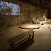 Digital image IRC.2013.04278 showing Betsy Damon's installation, Water Rules--Life/Pittsburgh: Seeking Lost Rivers/Living Waters of Larimer, at the Mattress Factory, 2012.