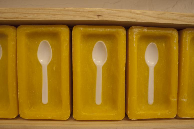 Digital image IRC.2013.04133 showing Angel Delgado's installation, Memorias Acumuladas, at the Mattress Factory, 2004.