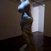 Digital image IRC.2013.04219 showing Julia Cahill's installation, Breasts in the Press, at the Mattress Factory, 2012.