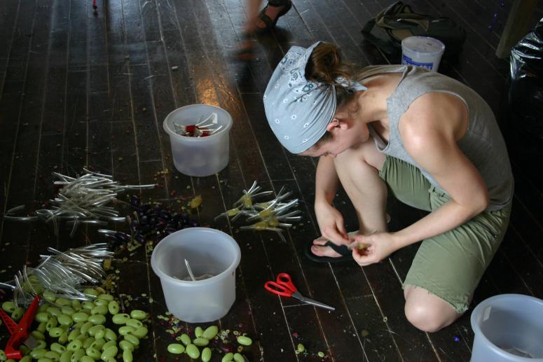 Digital image IRC.2013.04041 showing a work shot of Deborah Aschheim's installation, On Memory, at the Mattress Factory, 2006.