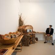 Digital image IRC.2012.06643 showing Ray Werner's installation, Bricks for Bread (The Pittsburgh Community Brick Oven Project), at the Mattress Factory, 2009.