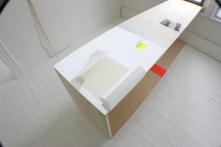 Digital image IRC.2013.03799 showing Natascha Ampunant's installation, Same Place in October (Leaning), at the Mattress Factory, 2006.