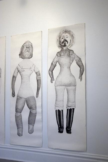 Digital image IRC.2013.03031 showing Charles Benefiel's installation, Hygienic Toys #4, #1, #6, at the Mattress Factory, 2005.