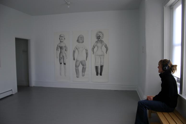 Digital image IRC.2013.03041 showing Charles Benefiel's installation, Hygienic Toys #4, #1, #6, at the Mattress Factory, 2005.