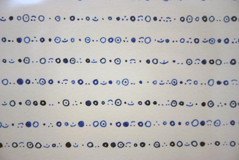 Digital image IRC.2013.03053 showing Charles Benefiel's installation, Random Numeric Repeater #8, #10, at the Mattress Factory, 2005.