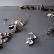 slide IRC.2013.02723 showing John Latham's installation, Long Glass, at the Mattress Factory, 1996. Legacy cataloguing note: LAT.J-D004