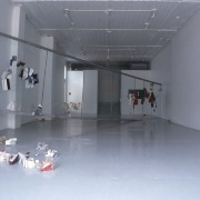 slide IRC.2013.02733 showing John Latham's installation, Long Glass, at the Mattress Factory, 1996. Legacy cataloguing note: LAT.J-LG10